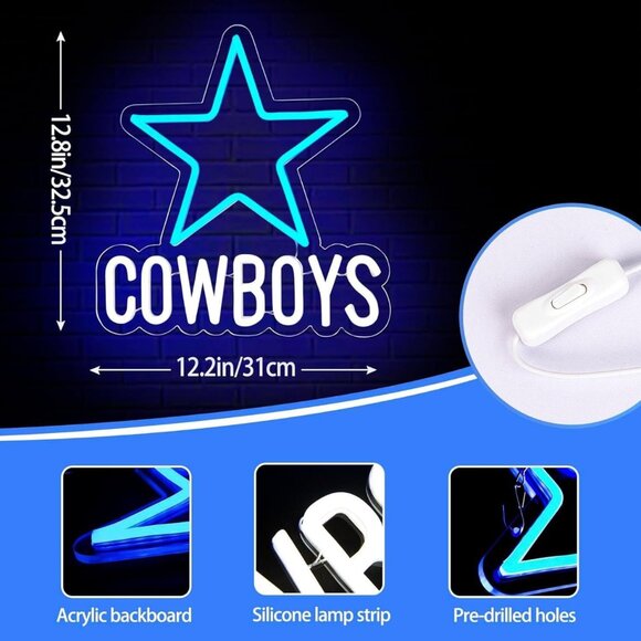 DALLAS COWBOY STAR NEON LED SIGN - Picture 2 of 5
